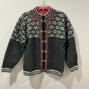 Vintage‎ Christiania Sweaters Nordic Fair Isle Snowflake Pattern Sweater Size M